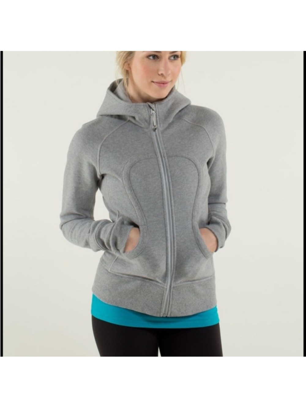 Lululemon Scuba Zip Hoodie Heather Gray Thick Sweatshirt Fabric Women’s Size L